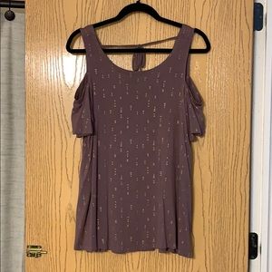 Cold shoulder tie back top